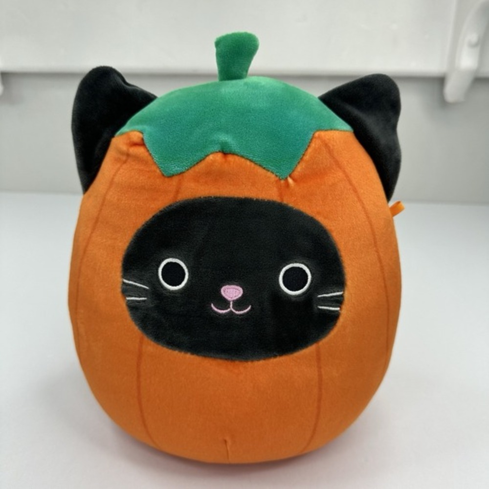 Kellytoy Squishmallows Calio the Cat Pumpkin 2022 Halloween Plush 8 inch Orange